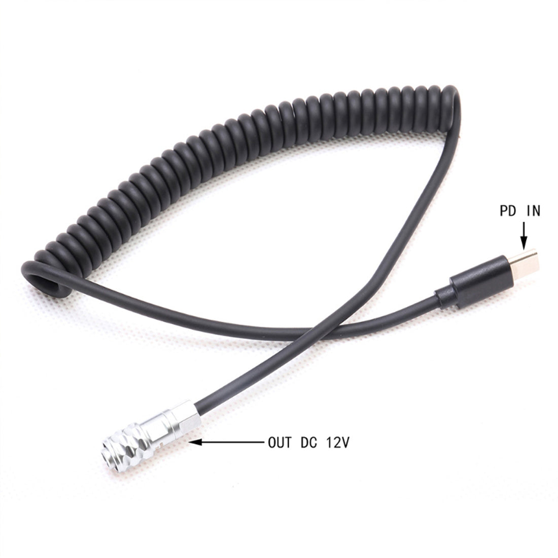 Topcine 12V USB/Type-C to BMPCC 4K 6K 6K Pro Spring Power Cable for Blackmagic Pocket Cinema Camera 4K 6K 6K Pro TOPCINE