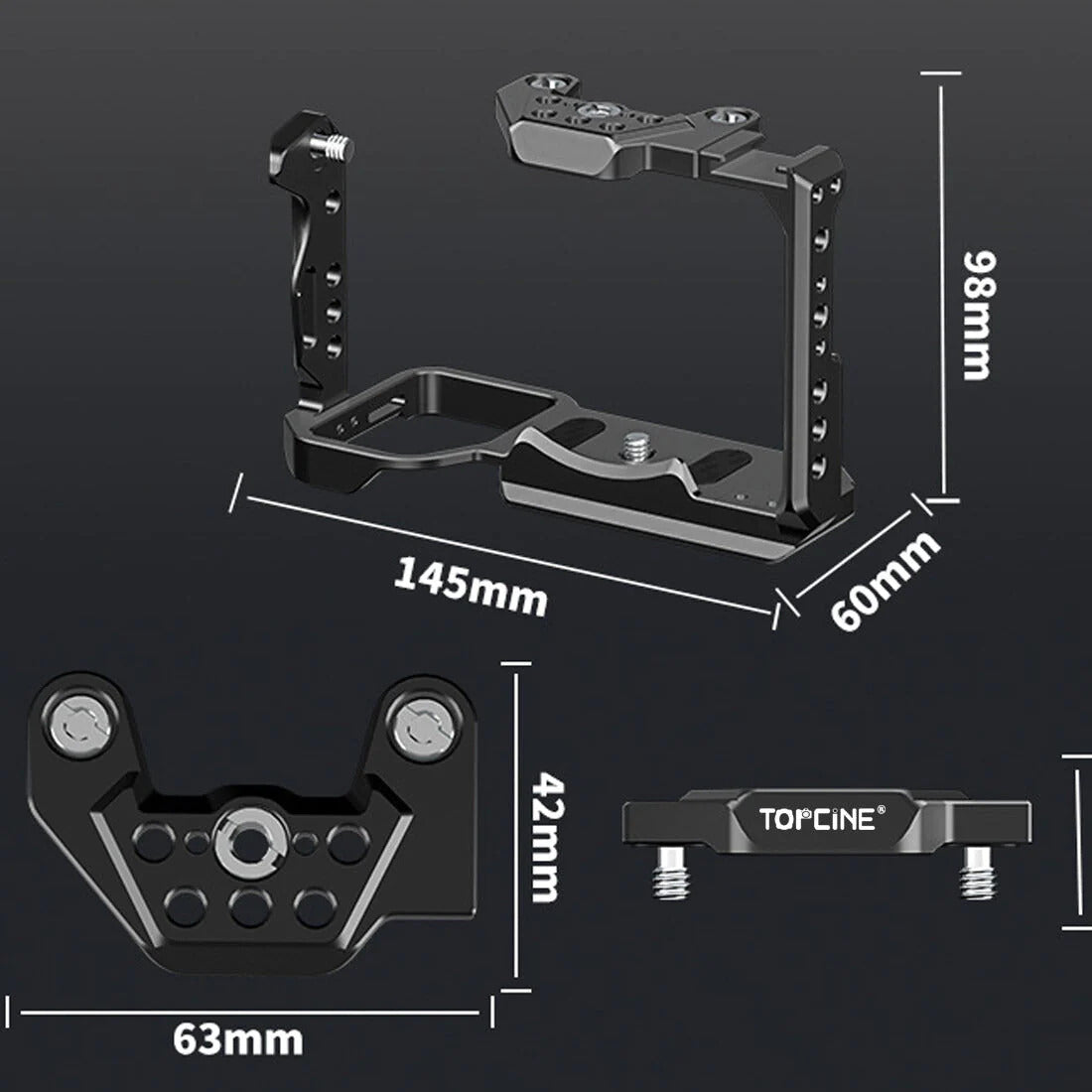 Topcine Camera Cage for Sony FX30 FX3 DSLR Camera Protective Cage with 1/4 Holes Cold Shoe Mount camera cage TOPCINE