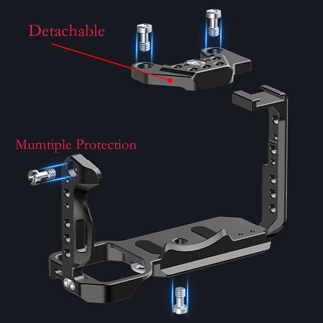 Topcine Camera Cage for Sony FX30 FX3 DSLR Camera Protective Cage with 1/4 Holes Cold Shoe Mount camera cage TOPCINE