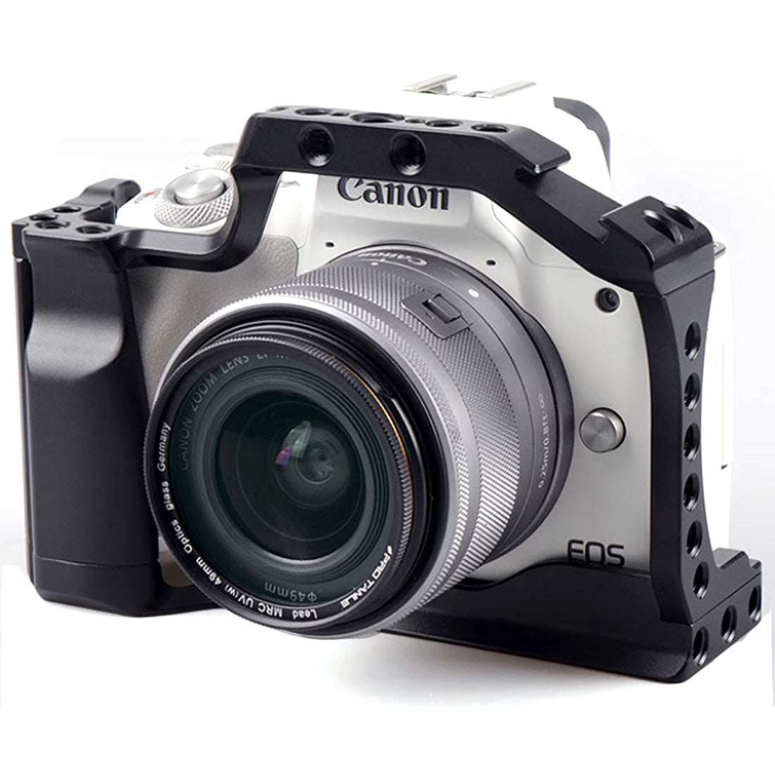 Topcine EOS M50 Cage for Canon EOS M5/M50/M50II Camera with 3/8“ Arri Locating and Cold Shoe Mount Extension for Microphone/ Light m50 cage TOPCINE
