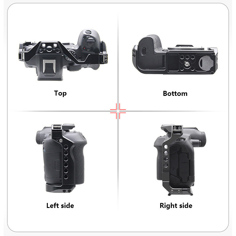 Topcine R7 Cage Kit for Canon R7 Camera, EOS R7 Camera Cage with Quick Release Plate,Cold Shoe Mount for Microphone and Light r7 cage r7 cage Camera Cages TOPCINE
