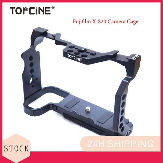 Topcine XS20 Cage for Fujifilm X-S20 Camera,Fujifilm X-S20 Camera Cage with Cold Shoe mount on top for compact microphone / video light
