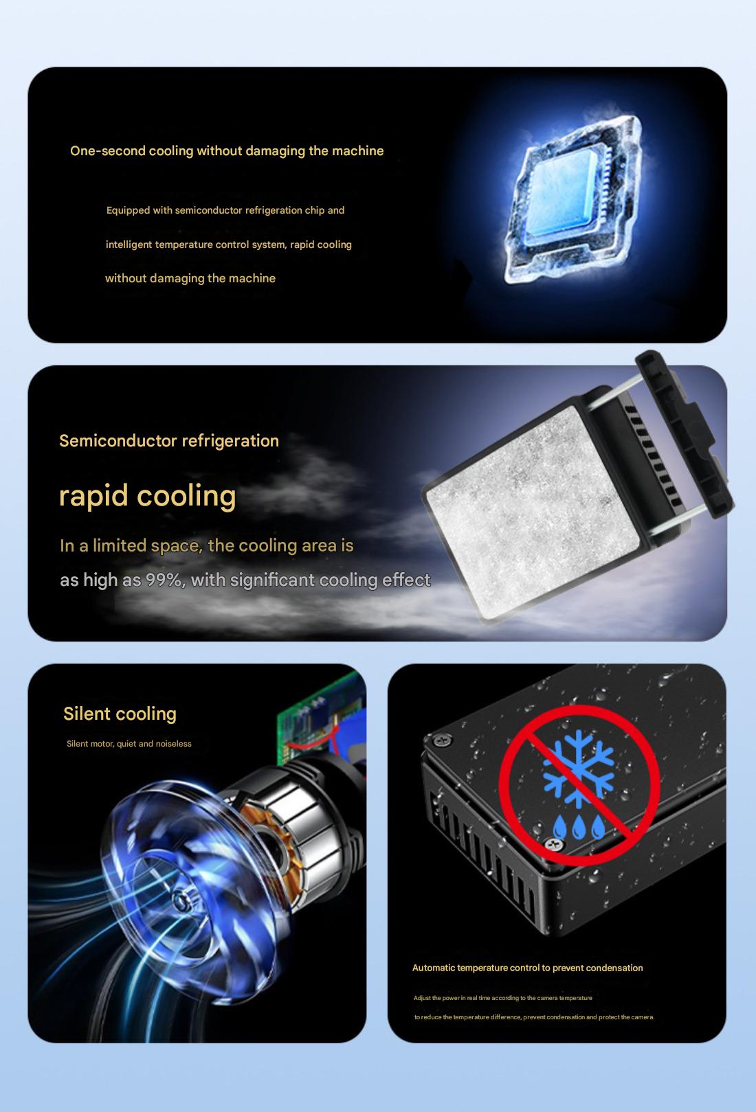 Universal Camera Cooling Fan for Sony A7M4/FX3 Canon R8 Fuji Nikon ZF Camera Live Broadcast Constant Temperature Semiconductor Cooling Fan