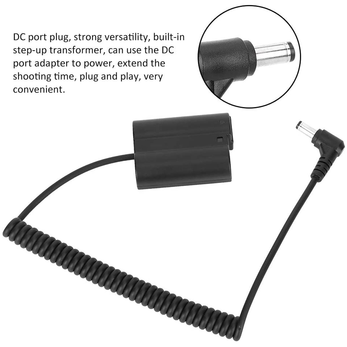 Topcine DC to EN-EL15 Dummy Battery EP-5B DC Coupler for Nikon Z5 Z6 Z7 D850 D810 D800 D780 D750 D7200 D7500 Camera TOPCINE