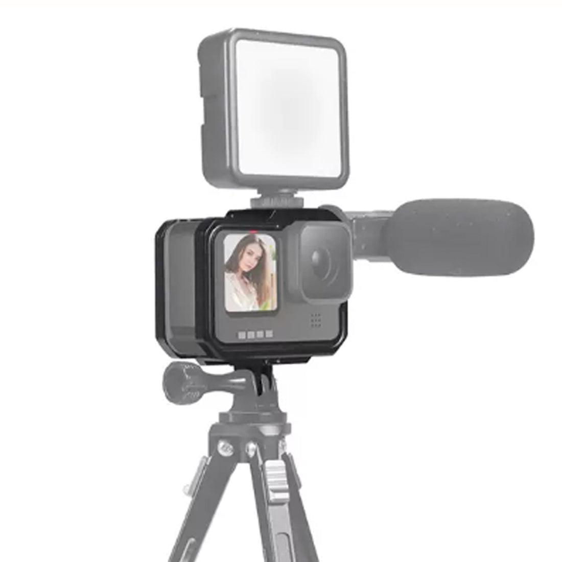 Topcine Metal Case for GoPro Hero 11/Hero 10/9 Black, Aluminum Alloy Protective Cage with Cold Shoe Mount & 52mm UV Protective Lens  TOPCINE