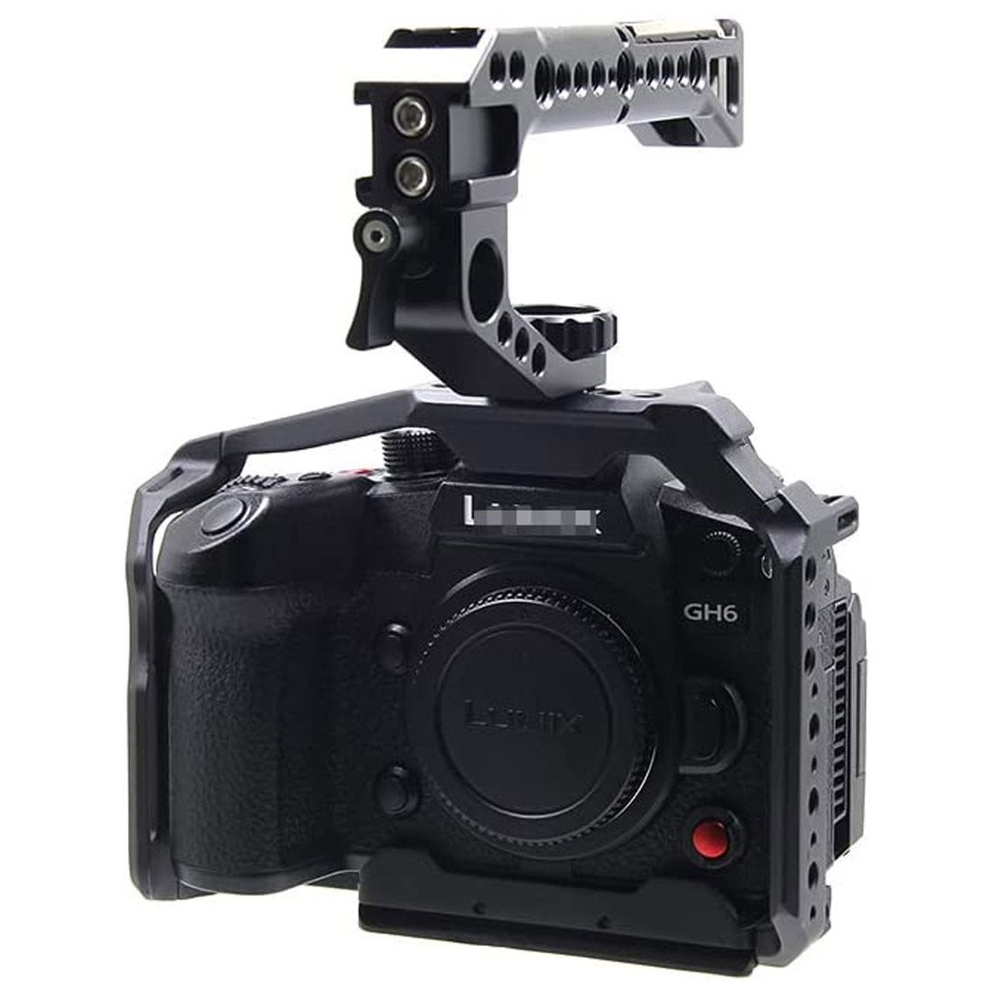 Topcine Aluminum Alloy GH6 Cage for Panasonic LUMIX GH6 Camera,with Cold Shoe Mount 1/4 & 3/8 Inch Screw Holes Full DSLR Camera Cage Rig TOPCINE