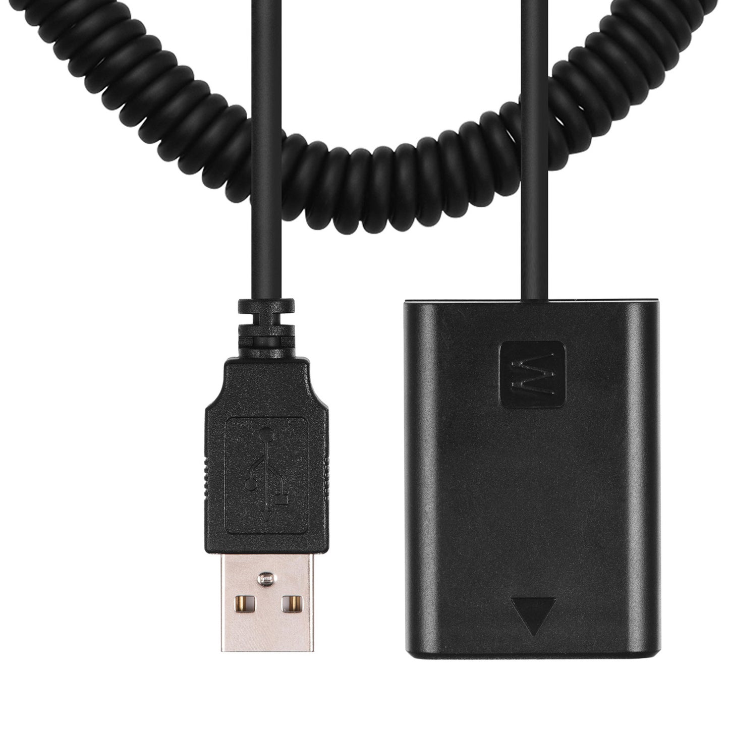 Topcine NP-FW50 Dummy Battery with DC Power Bank USB Adapter Flexible Spring Cable Compatible with Sony A7 A7II A7R A6500 NEX7 A35 A55 camera etc. TOPCINE