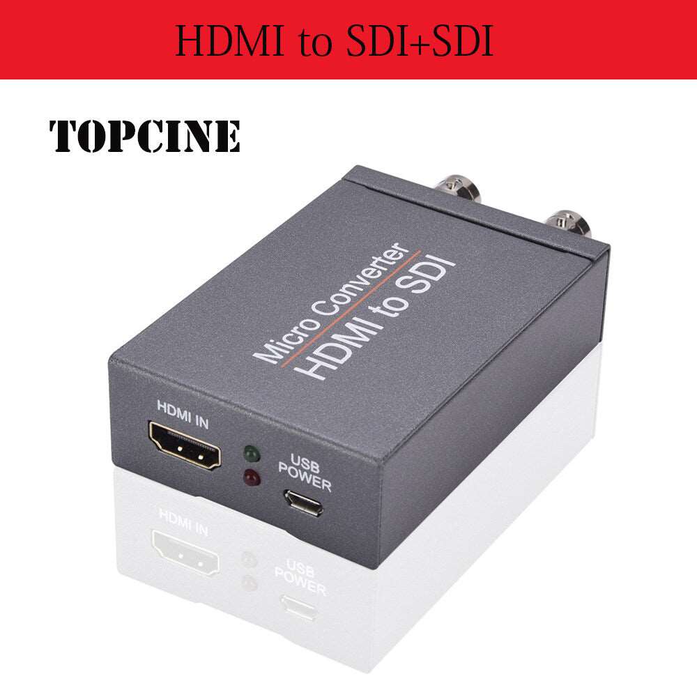HD 3G Video Micro Converter SDI to HDMI+SDI Adapter ,HDMI in to Two SDI Output Mini 3G HD   SD-SDI Video Converter Adapter with Audio Embedder,Support 1080P 60Hz,Auto Format Detection   for Camera  TOPCINE HDMI to SDI+SDI