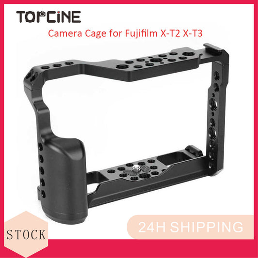 XT3 Camera Cage Compatible for Fujifilm XT2 XT3 Camera Full Cage for Fuji X-T2 X-T3 with Cold Shoe Multiple Accessories Port