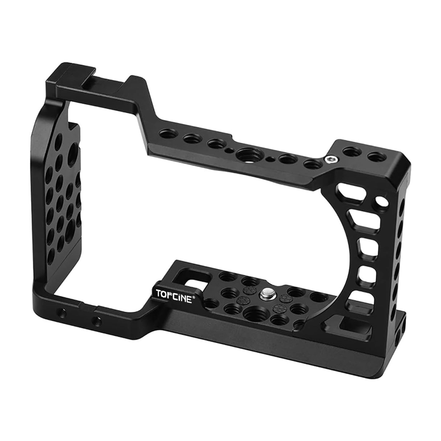 Topcine Camera Cage for Sony A6500 A6400 A6300 A6000 A6100 Cameas with Cold Shoe,Handle Locating Holes,Multiple 1/4" 3/8" Screw Holes camera cage TOPCINE