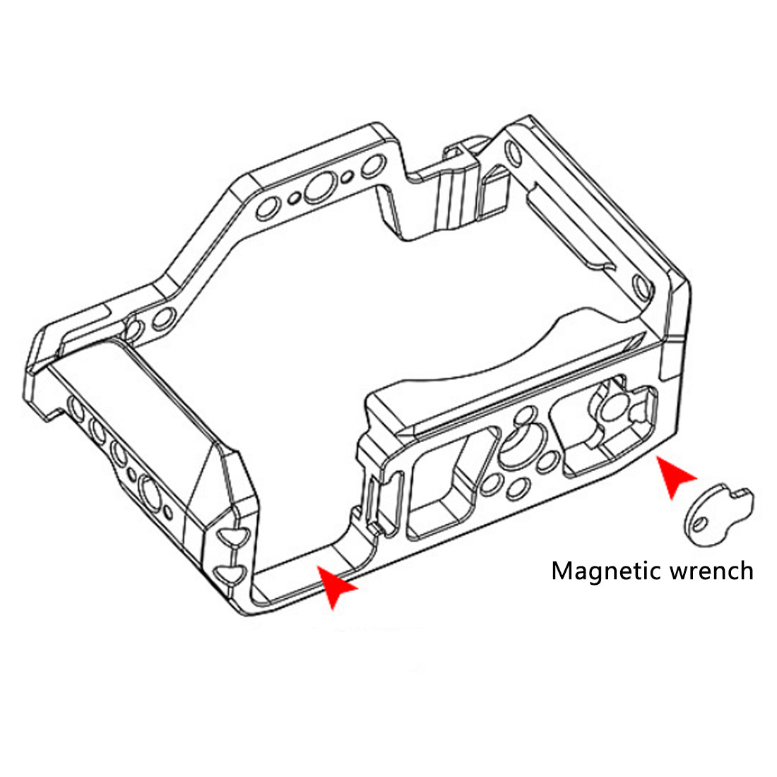 Topcine A6700 Camera Cage for Sony Alpha 6700 Camera, Video Shooting Cage Rig Filming Accessories with 3/8“ Arri Locating and Cold Shoe Extension for Microphone/ Light TOPCINE