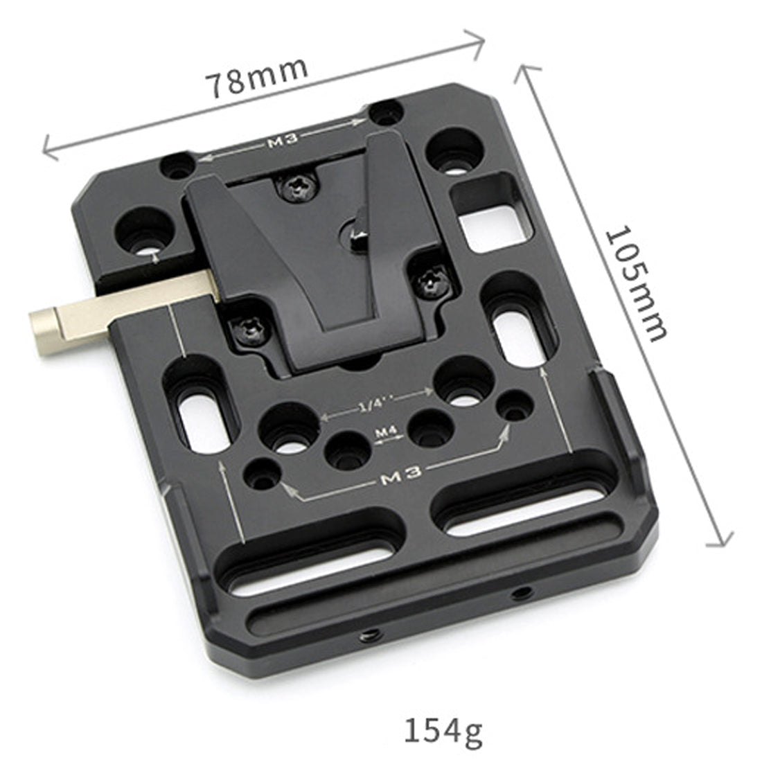 Topcine V Mount Battery Plate, V-Lock Plate Quick Release Assembly with Dual 15mm Rod Clamp for Camera Power Supply TOPCINE