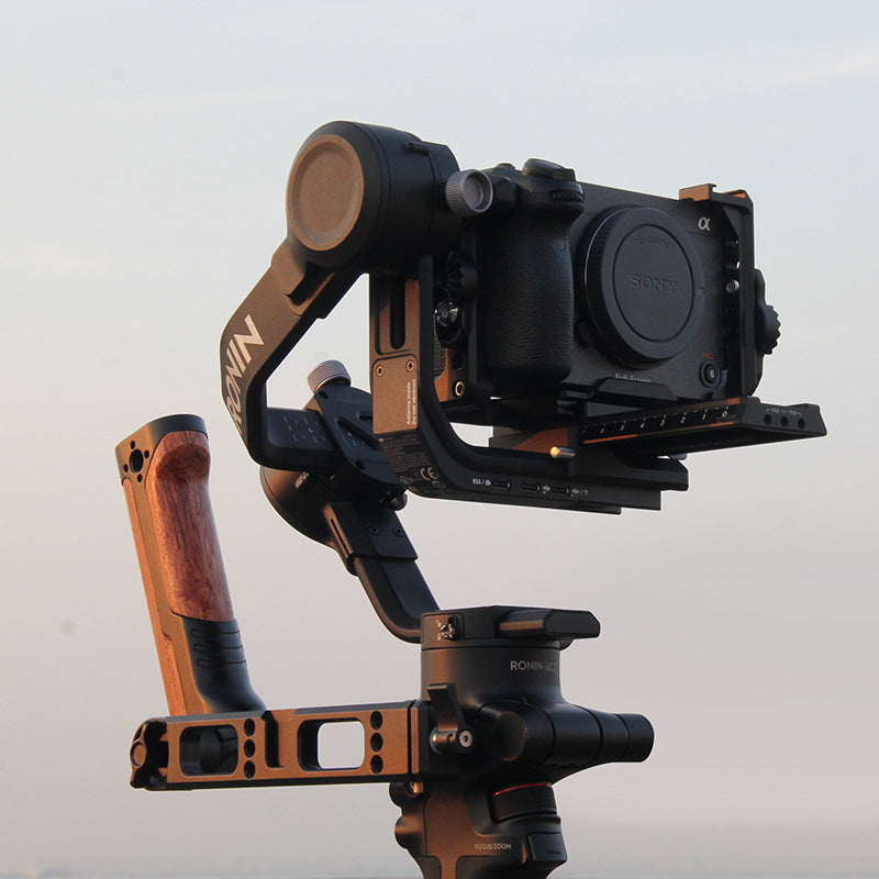 TOPCINE Camera Cage Compatible for SONY FX30/FX3 Camera, 3/8"-16 Locating Holes for ARRI, Cold Shoe Mount for Microphone and Light camera cage TOPCINE