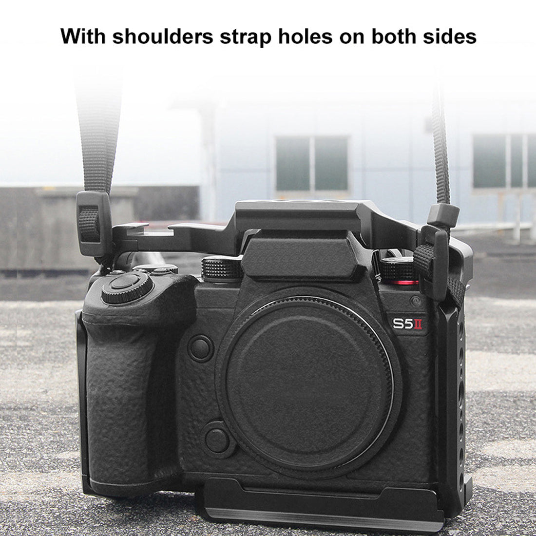 Topcine S5 II S5 IIX Camera Cage for Panasonic LUMIX S5 II / S5 IIX with NATO Rail 1/4 Inch 3/8 Inch Screw Holes and Cold Shoe Mount for Microphone and Light TOPCINE