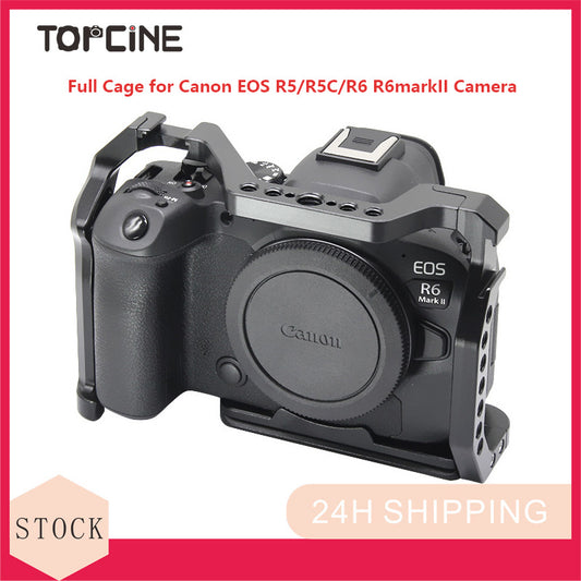TOPCINE Camera Cage Compatible for Canon EOS R5/R5C/R6 R6markII Camera, Vlogging Video Shooting Filmmaking Rig Stabilizer with Dual Cold Shoe camera cage TOPCINE
