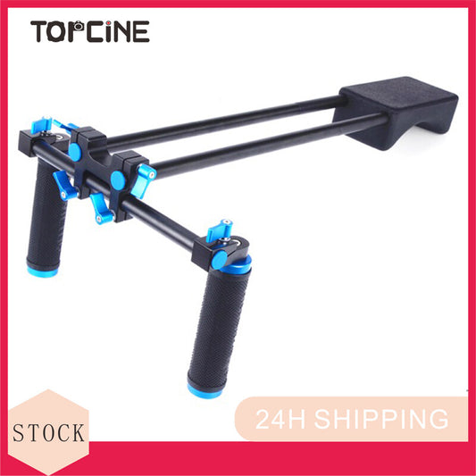 Topcine 15mm Rod Rail Shoulder Rig Support System for DSLR Camera and Camcorder with Soft Rubber Shoulder Pad and Dual Hand Grips  TOPCINE