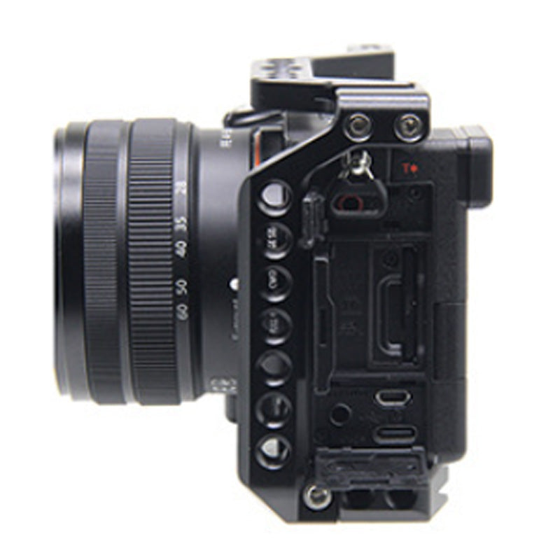 Topcine Camera Full Cage Compatible for Sony A7C Camera, Aluminum Alloy Sony A7C Camera Cage Rig with Cold Shoe Mount for Microphone and Light TOPCINE