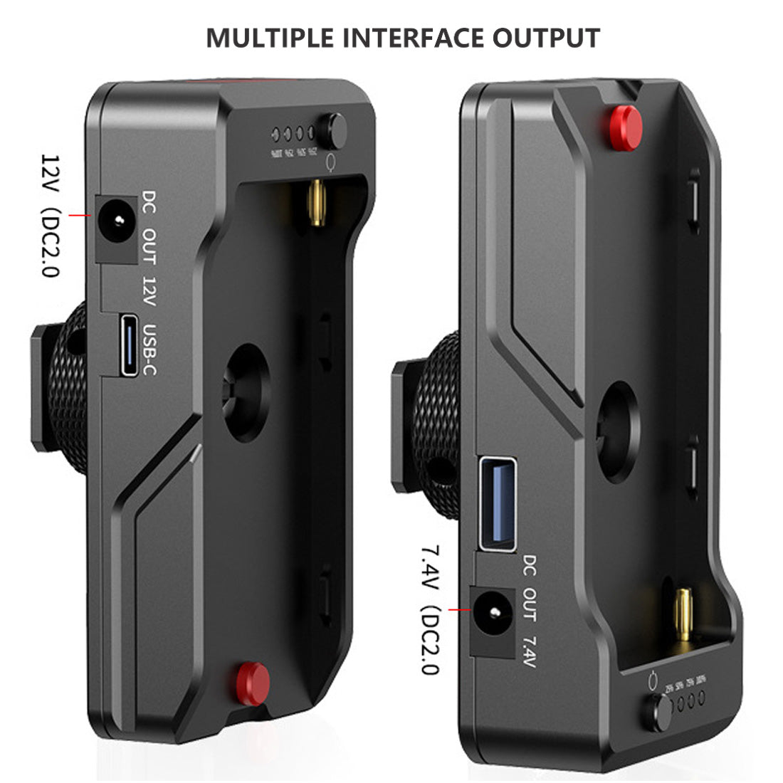 Topcine NP-F Battery Adapter Plate with Cold Shoe and 12V/7.4V Output Port for Sony NP-F Battery TOPCINE