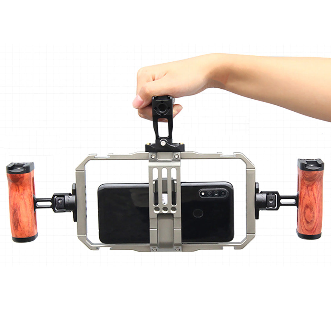 Topcine Universal Phone Video Rig Kit Compatible with iPhone Android, Filmmaking Vlogging Rig Aluminium Alloy Phone Video Cage Grip with Cold Shoe Mount for Videomaker Videographer,Video Stabilizer Rig TOPCINE