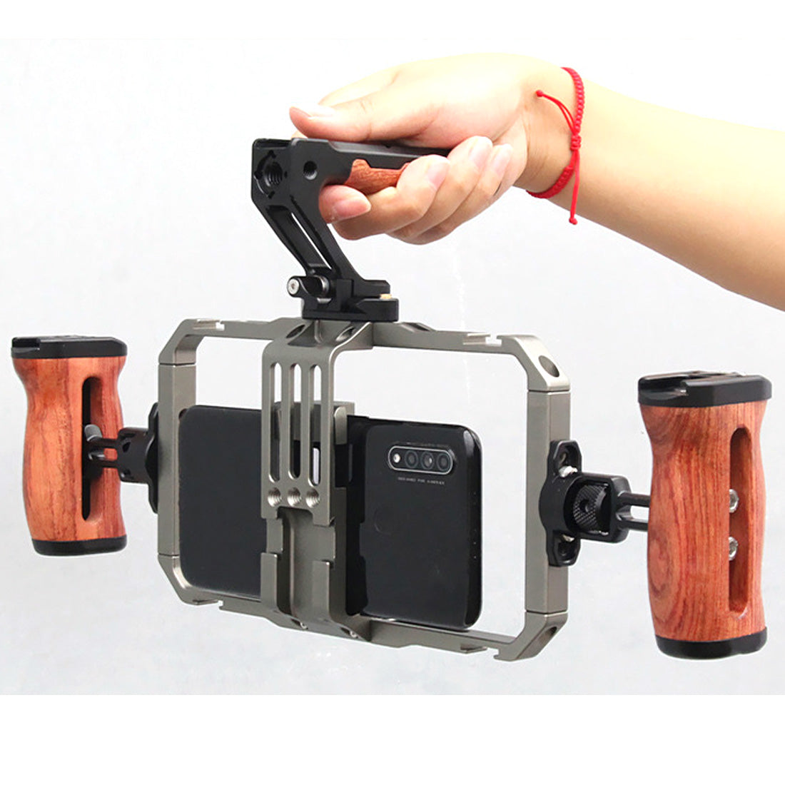 Topcine Universal Phone Video Rig Kit Compatible with iPhone Android, Filmmaking Vlogging Rig Aluminium Alloy Phone Video Cage Grip with Cold Shoe Mount for Videomaker Videographer,Video Stabilizer Rig TOPCINE