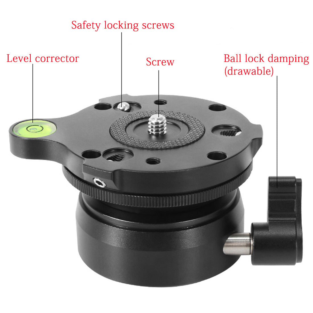 Topcine TP-60N Tripod Leveling Base Half Ball, Quick Inclination 15 ° in Any Direction with Offset Bubble Leve,fits Video Head,Tripods & Monopods TOPCINE
