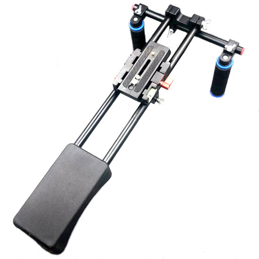 Topcine Camera Shoulder Rig,15mm Rod Rail Shoulder Rig Support System for DSLR Camera and Camcorder with Soft Rubber Shoulder Pad and Dual Hand Grips TOPCINE