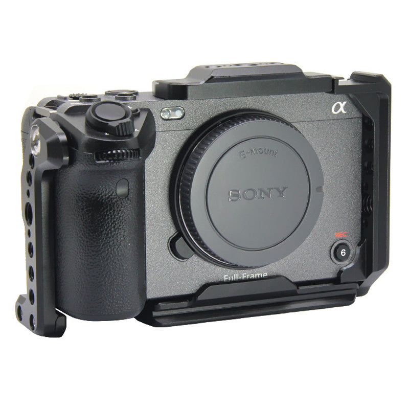 TOPCINE Camera Cage Compatible for SONY FX30/FX3 Camera, 3/8"-16 Locating Holes for ARRI, Cold Shoe Mount for Microphone and Light camera cage TOPCINE