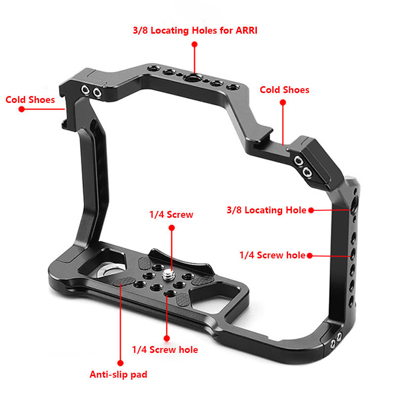 TOPCINE Camera Cage Compatible for Canon EOS R5/R5C/R6 R6markII Camera, Vlogging Video Shooting Filmmaking Rig Stabilizer with Dual Cold Shoe camera cage TOPCINE