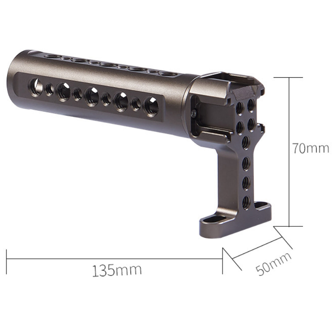 Topcine Universal DSLR Cage Top Handle Grip with 1/4 Inch 3/8 Inch Threaded Screw Holes Cold Shoe Mounts for Photography Lamp Microphone TOPCINE