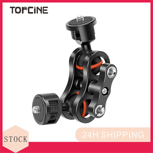 TOPCINE Multi-Function Dual Ball Head Magic Arm Mount Adapter with 1/4'' Screw for DSLR Cameras Fill Light Monitor 6KG Load  TOPCINE