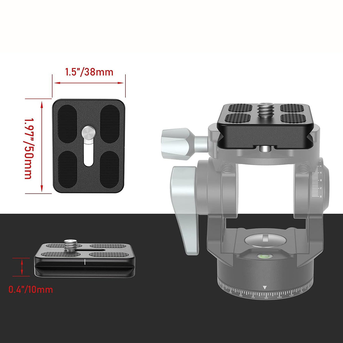 Topcine Video Fluid Head for Camera Tripod, Mini Pan Tilt Head Small Panoramic Ball Head with Arca Swiss Quick Release Plate Lightweight Filming Equipment, with Detachable Handle TOPCINE