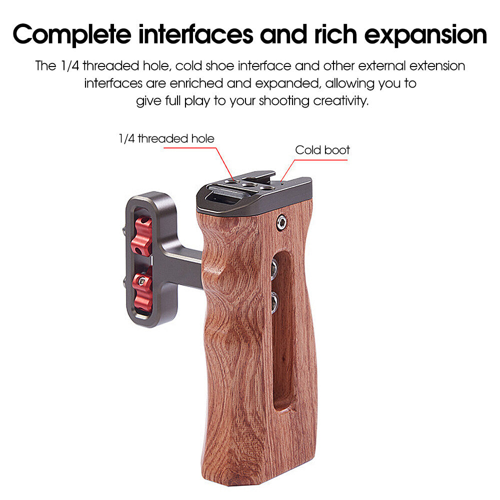 Topcine Universal Camera Cage Wooden Handgrip DSLR Side Grip Handle Microphone Fill light handgrip TOPCINE
