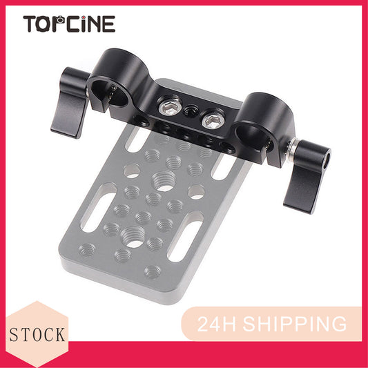 TOPCINE R9CB 15mm Double Hole Pipe Clamp Rail Connector SLR Camera Parallel Dual-Hole Multi-Function Pipe Clamp for DSLR Camera Rig  TOPCINE