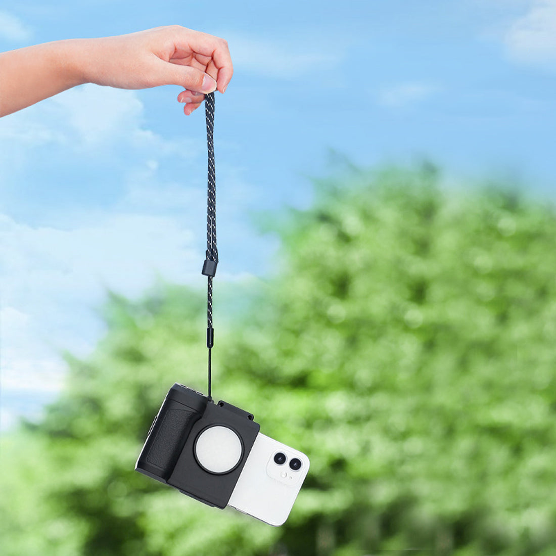 Topcine Smartphone Camera Shutter Remote Handle Grip with Detachable Wireless Remote Control,Three-Speed Adjustable Fill Light for iPhone Samsung Google OnePlus Phones Video/Photo Shooting  TOPCINE