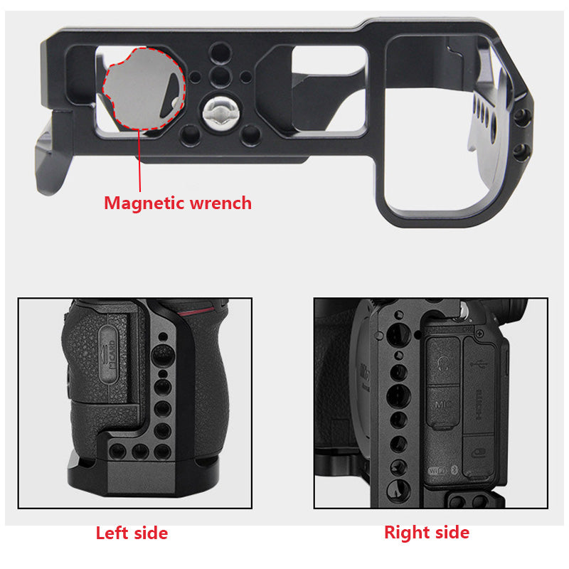 TOPCINE Camera Full Cage Compatible for Nikon Z5/Z6/Z7/Z6II/Z7II Camera,Aluminum Alloy Z6 Camera Cage with Cold Shoe Mount for Microphone and Fill Light camera cage TOPCINE