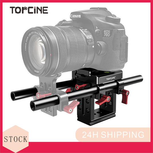 Topcine Universal 15mm Rail Support System with 15mm Rod Clamp and Quick Release Plate, Applicable DSLR Camera and Video Camcorder  TOPCINE