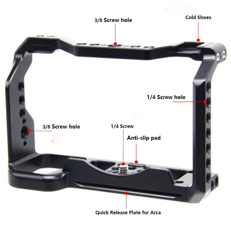 Topcine Camera Full Cage Compatible for Sony A7C Camera, Aluminum Alloy Sony A7C Camera Cage Rig with Cold Shoe Mount for Microphone and Light TOPCINE