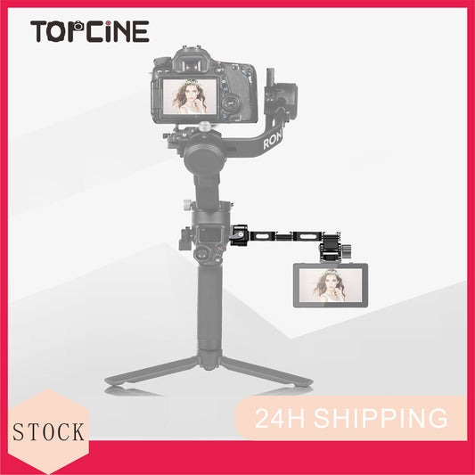 TOPCINE Adjustable Gimbal Monitor Mount with NATO Clamp for DJI RS2 / RSC2,Camera Monitor Mount With Dual Cold Shoes  TOPCINE