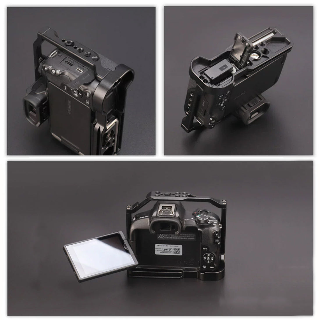 Topcine R50 Camera Cage for Canon EOS R50 Camera, Video Shooting Cage Rig Filming Accessories 3/8“ Arri Locating Cold Shoe Extension for Microphone/ Light TOPCINE