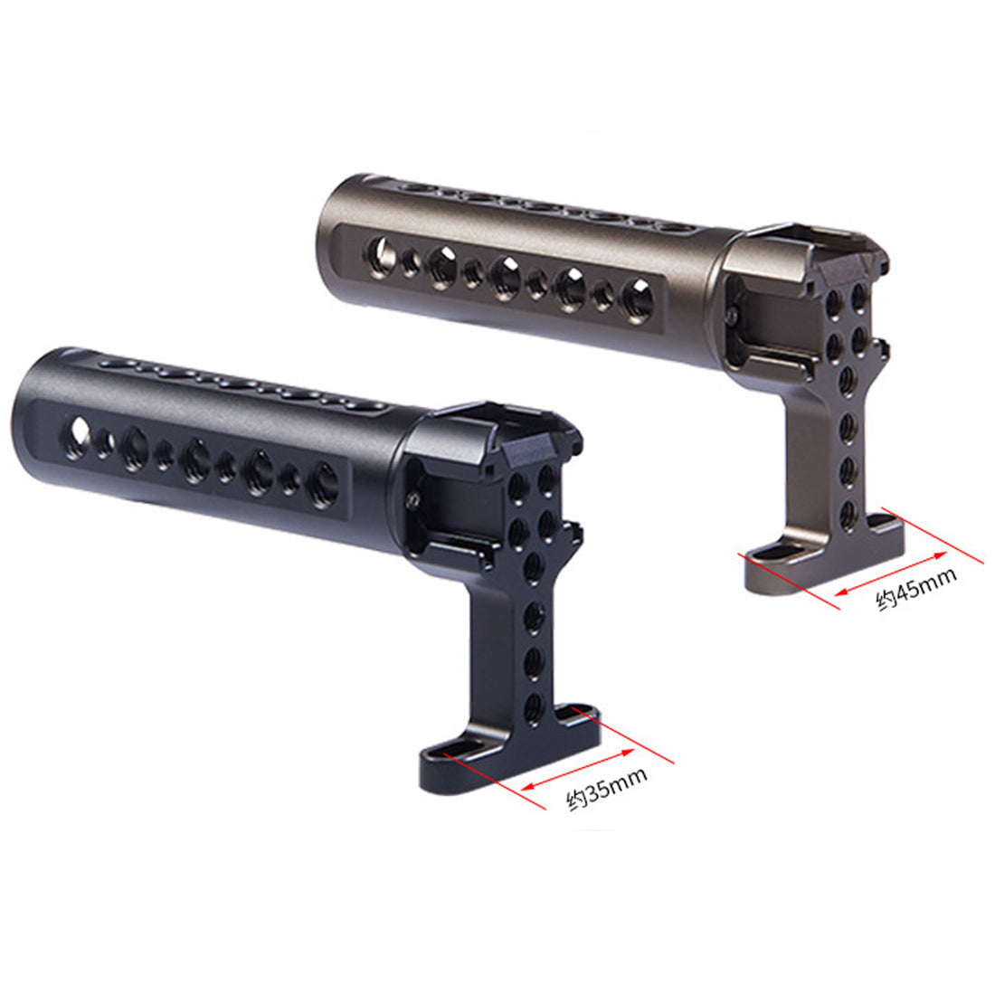 Topcine Universal DSLR Cage Top Handle Grip with 1/4 Inch 3/8 Inch Threaded Screw Holes Cold Shoe Mounts for Photography Lamp Microphone TOPCINE