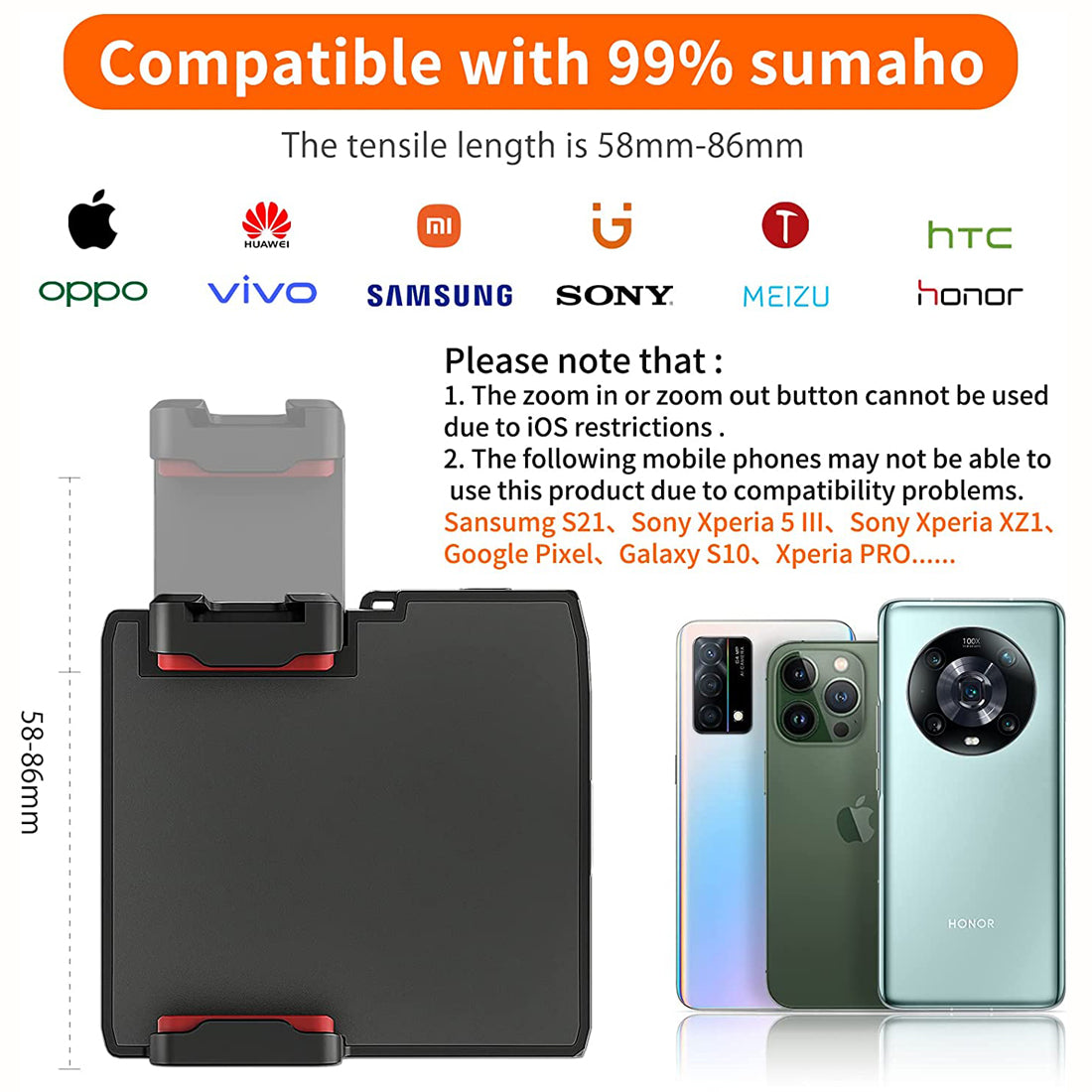 Topcine Smartphone Camera Shutter Remote Handle Grip with Detachable Wireless Remote Control,Three-Speed Adjustable Fill Light for iPhone Samsung Google OnePlus Phones Video/Photo Shooting TOPCINE