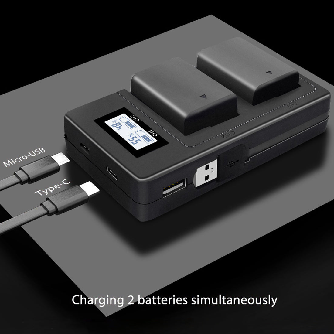 Topcine Dual Slot NP-FW50 Battery Charger, NPFW50 Fast Charger Compatible for Sony ZV-E10, Alpha A7, A7 II, A7R, A7R II, A7S, A7S II, A3000, A5000, A6000, A6300, A6400, A6500, NEX-3, NEX-3N, NEX-5, NEX-5N, NEX-5R, NEX-5T, NEX-6, NEX-7, NEX-C3 Cameras camera battery charger TOPCINE