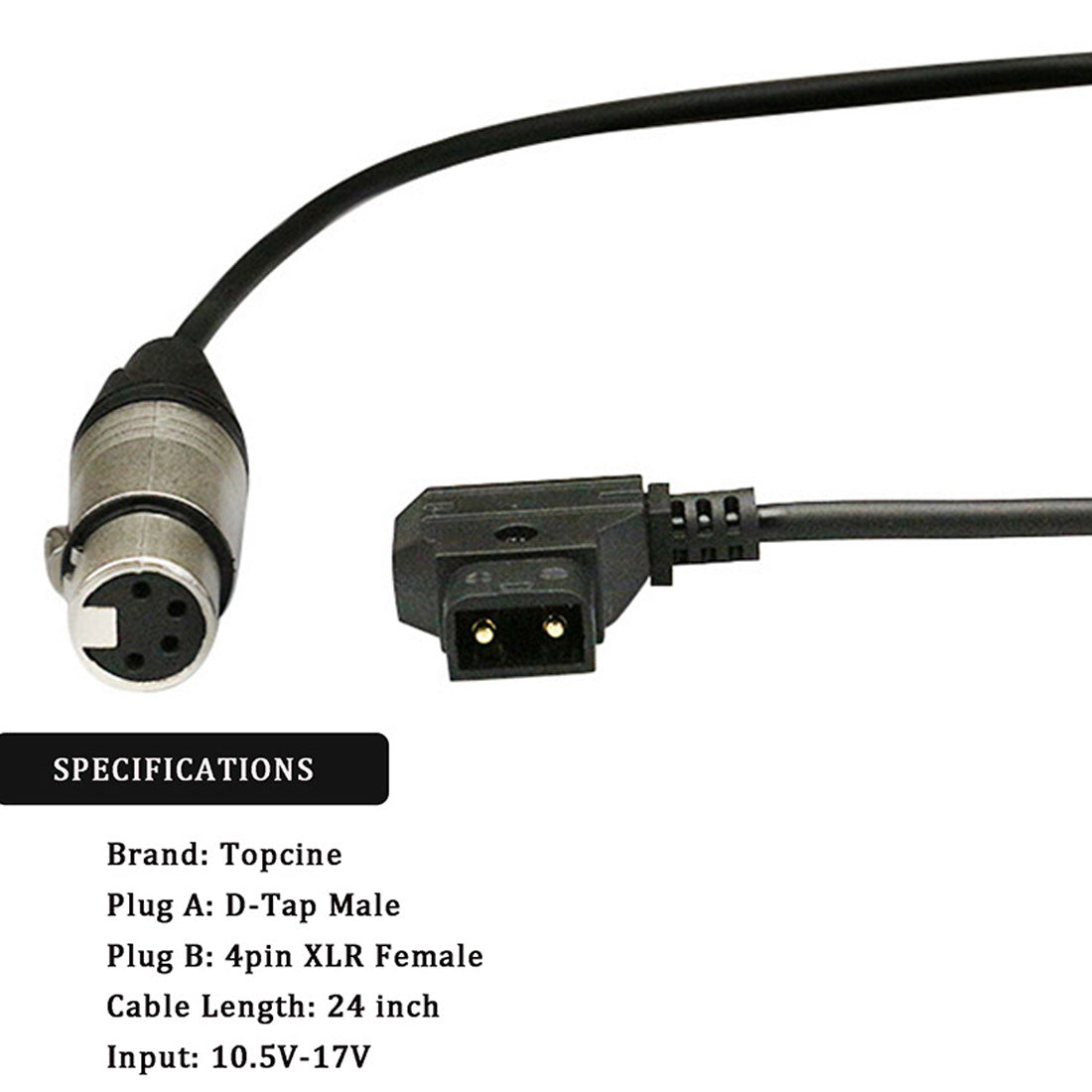 Topcine DTap to 4Pin XLR Power Cable, D-Tap Male to 4Pin XLR Female Cable Compatible for Sony Venice Panasonic Varicam Blackmagic URSA Mini Pro TVlogic Filed Monitor Power Cable Sound Mixers Cable TOPCINE