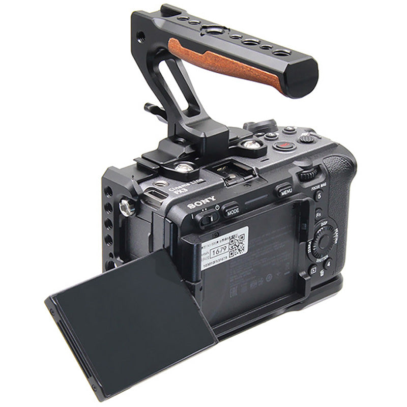 TOPCINE Camera Cage Compatible for SONY FX30/FX3 Camera, 3/8"-16 Locating Holes for ARRI, Cold Shoe Mount for Microphone and Light camera cage TOPCINE