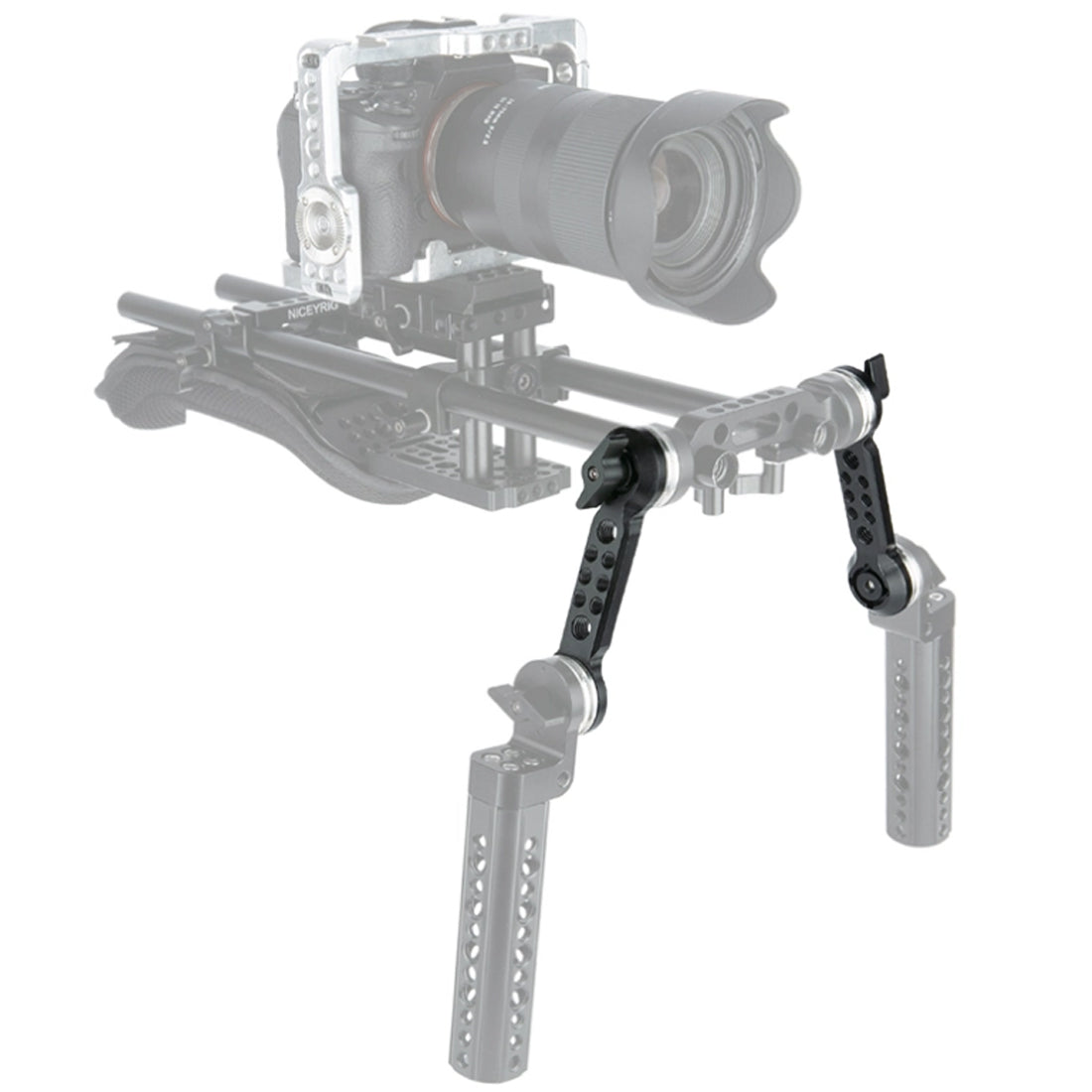 Topcine Rosette Extension Arm with Double ARRI Standard Rosette Mount for Camera Handgrip Heavy Shoulder Rig Support System TOPCINE