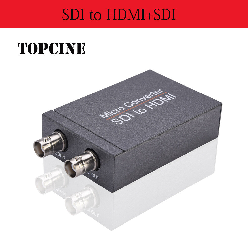 HD 3G Video Micro Converter SDI to HDMI+SDI Adapter ,HDMI in to Two SDI Output Mini 3G HD SD-SDI Video Converter Adapter with Audio Embedder,Support 1080P 60Hz,Auto Format Detection for Camera TOPCINE SDI to HDMI+SDI
