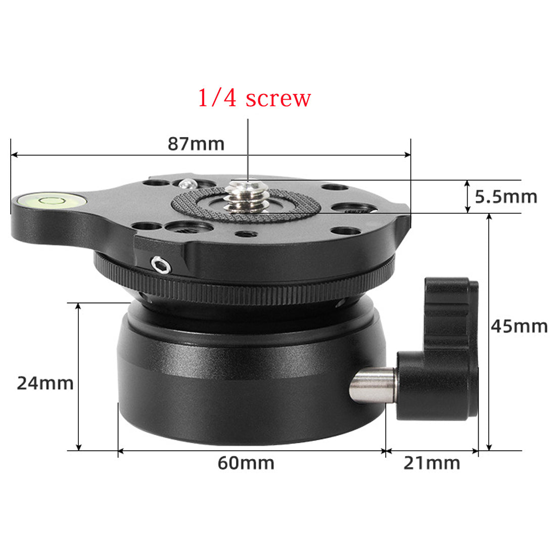 Topcine TP-60N Tripod Leveling Base Half Ball, Quick Inclination 15 ° in Any Direction with Offset Bubble Leve,fits Video Head,Tripods & Monopods TOPCINE 1/4 Screw