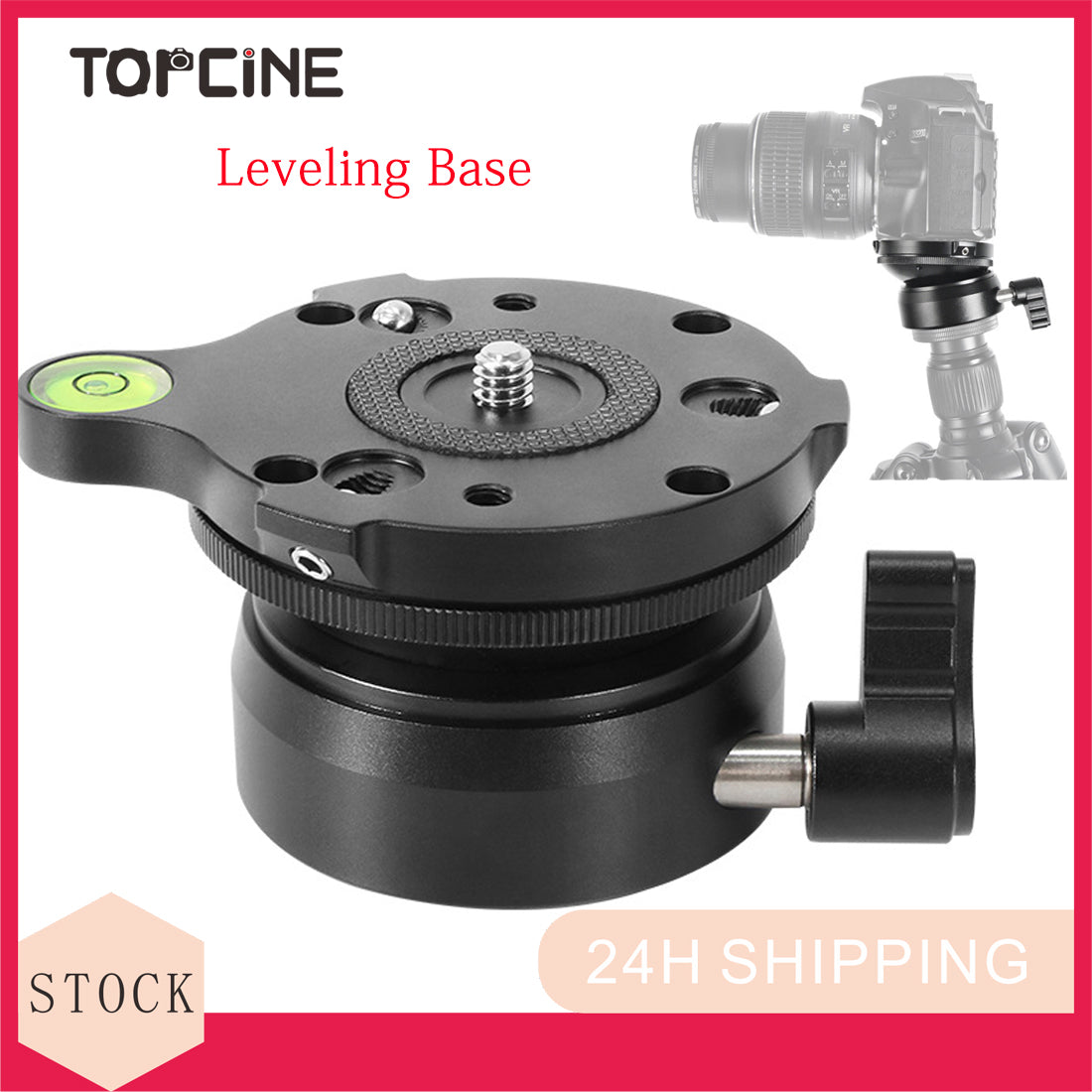Topcine TP-60N Tripod Leveling Base Half Ball, Quick Inclination 15 ° in Any Direction with Offset Bubble Leve,fits Video Head,Tripods & Monopods TOPCINE
