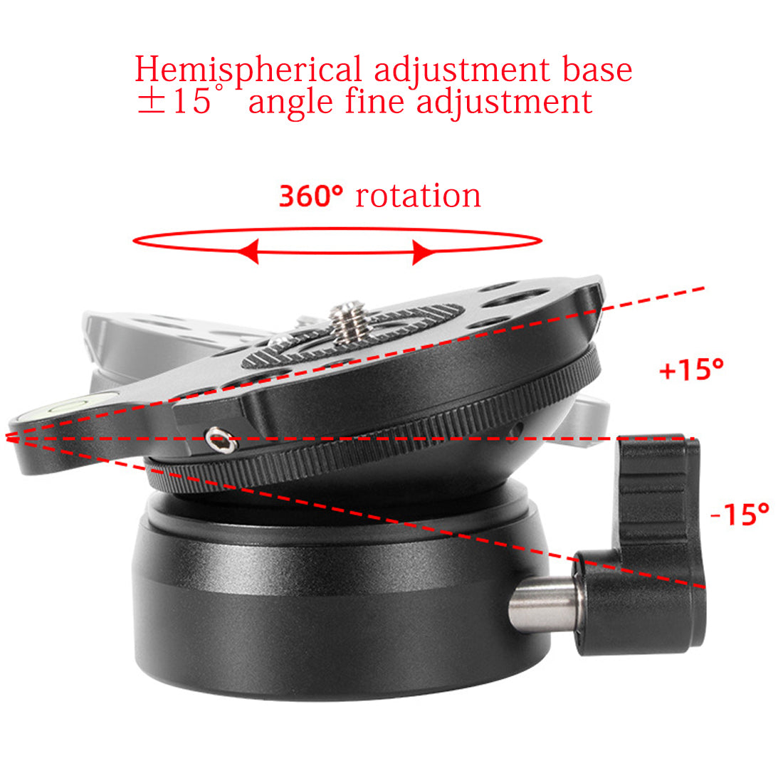 Topcine TP-60N Tripod Leveling Base Half Ball, Quick Inclination 15 ° in Any Direction with Offset Bubble Leve,fits Video Head,Tripods & Monopods TOPCINE