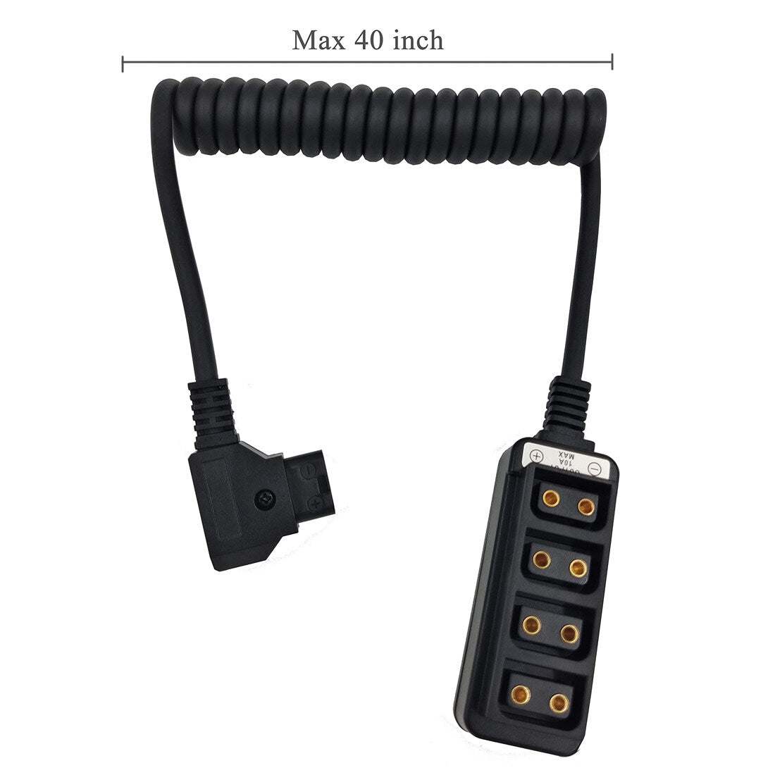 D-tap1x4 Splitter one Male Port to Four Female Port Coiled Adapter Cable Photography V-Mount Battery Power Splitter Hub  TOPCINE
